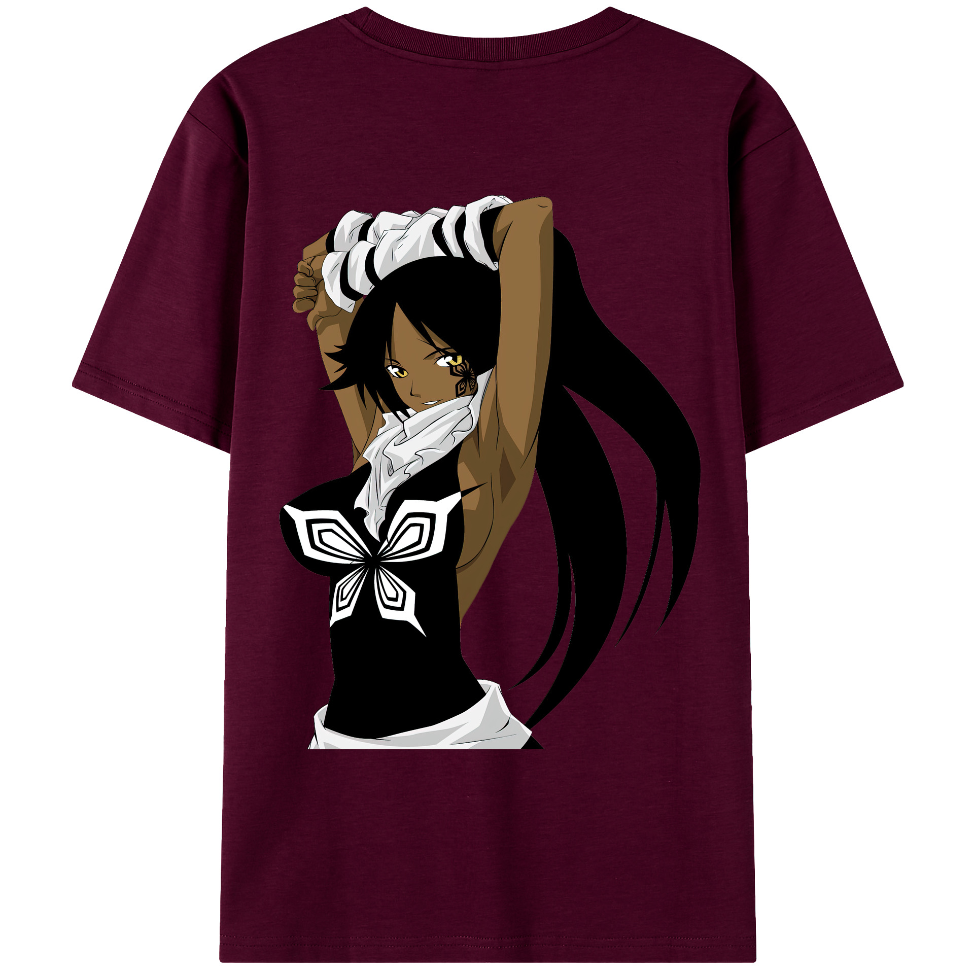 （画像用） ブリーチ 四楓院 夜一（しほういん よるいち） BLEACH Shihouin Yoruichi レディース半袖Tシャツ(バックプリント)